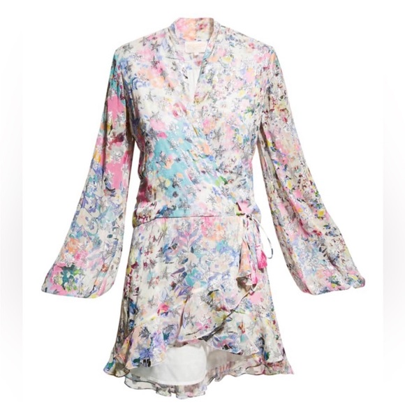 Rococo Sand Mini Wrap Multicolor High Low Dress - Picture 12 of 12